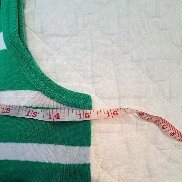 Ralph Lauren Sport Green White Striped Tank Dress Medium Cotton Casual Summer - Picture 9 of 9